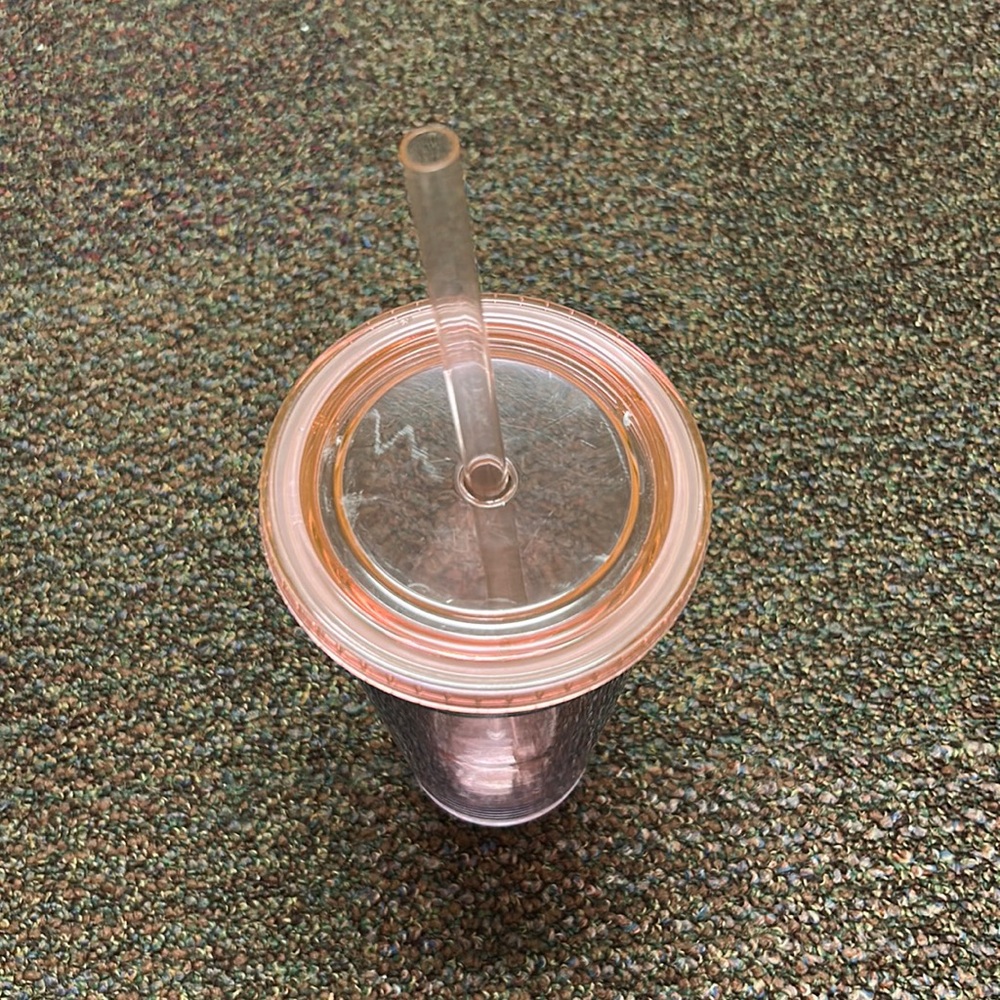 Pink plastic tumbler!